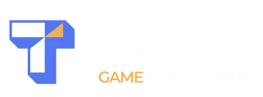 Toño Game Consultants logo horizontal white letters